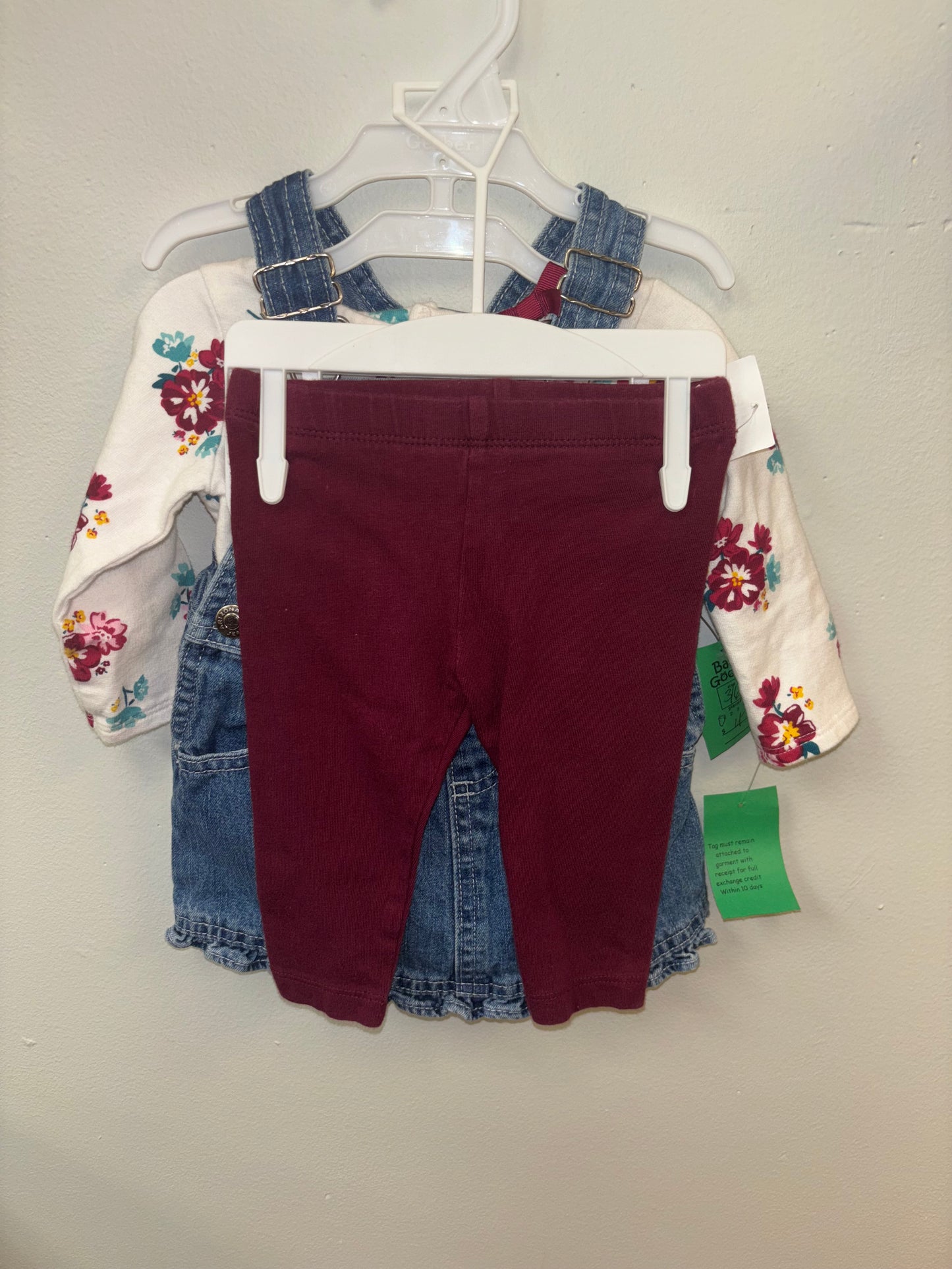 Girls skirt overall set 3/6m