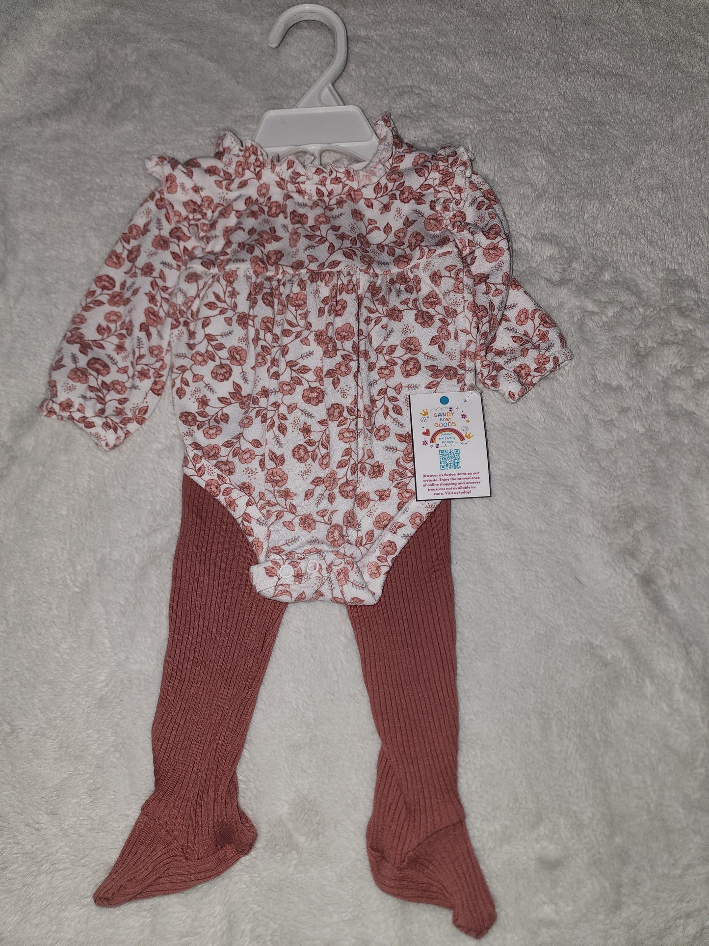 2 pc floral pant and shirt set 0/3m