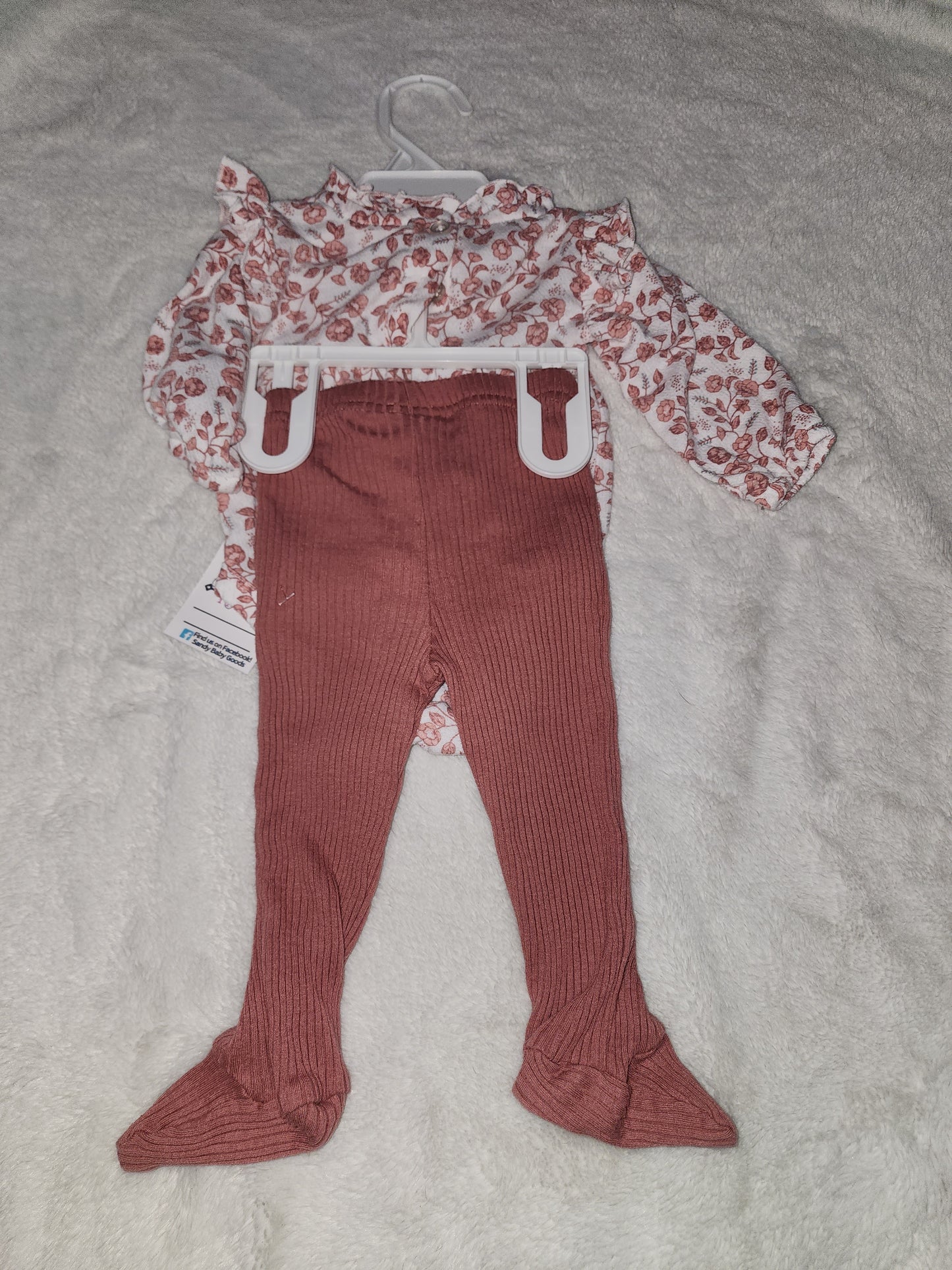 2 pc floral pant and shirt set 0/3m