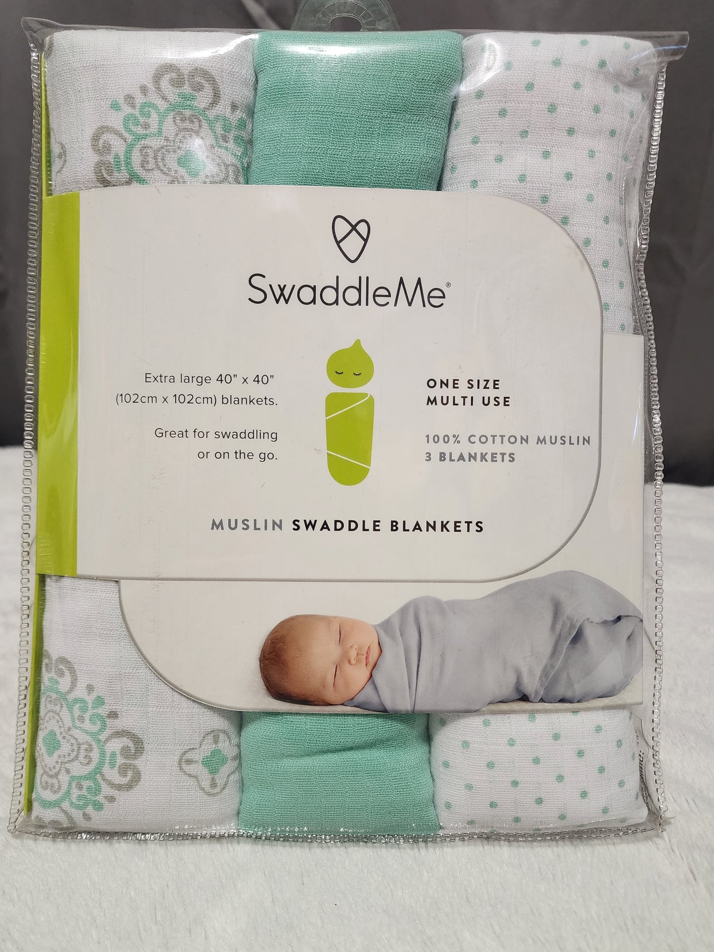 3 pack  Muslin swaddle blankets