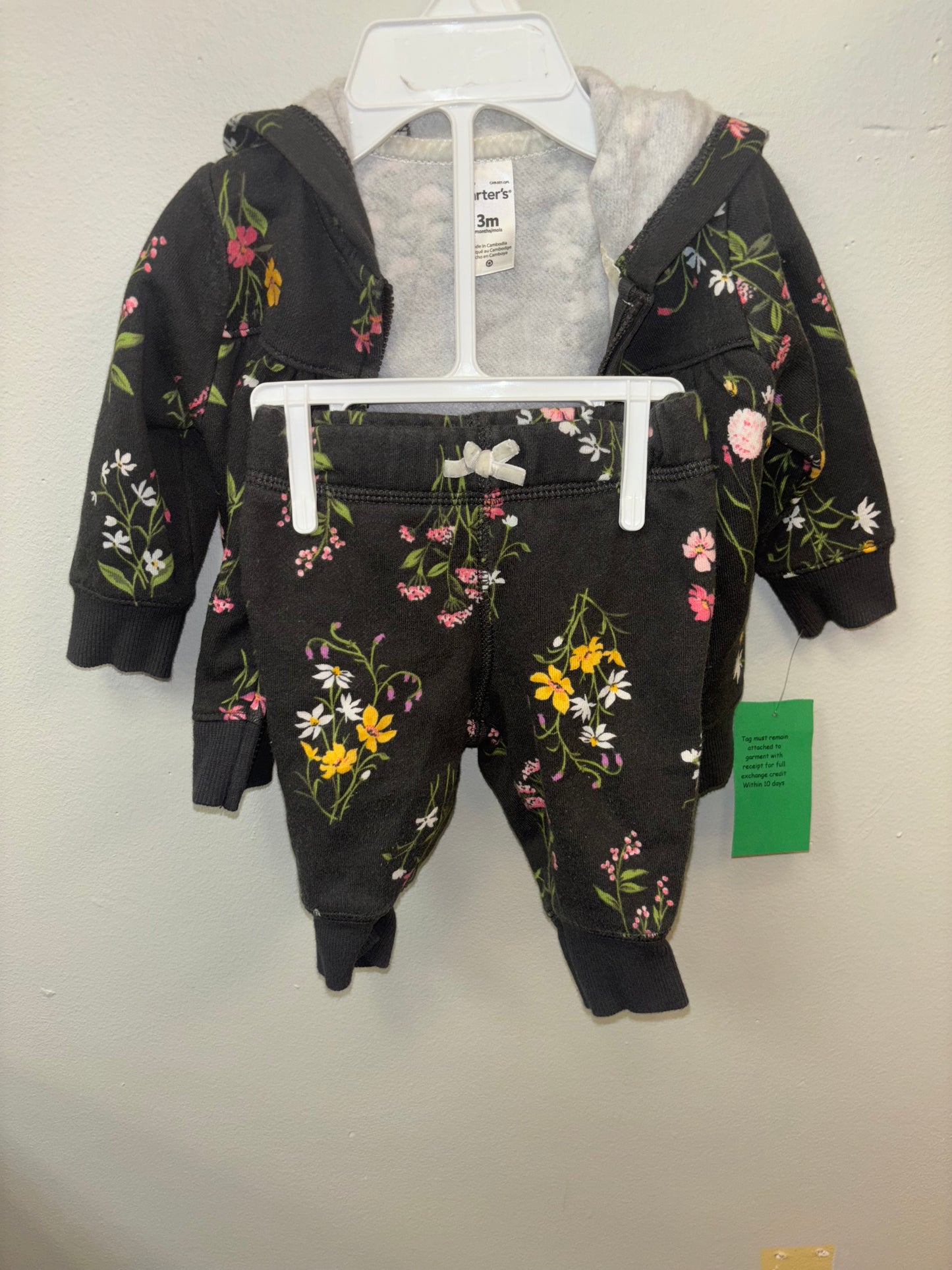 Girls Floral jacket and pants set 3M