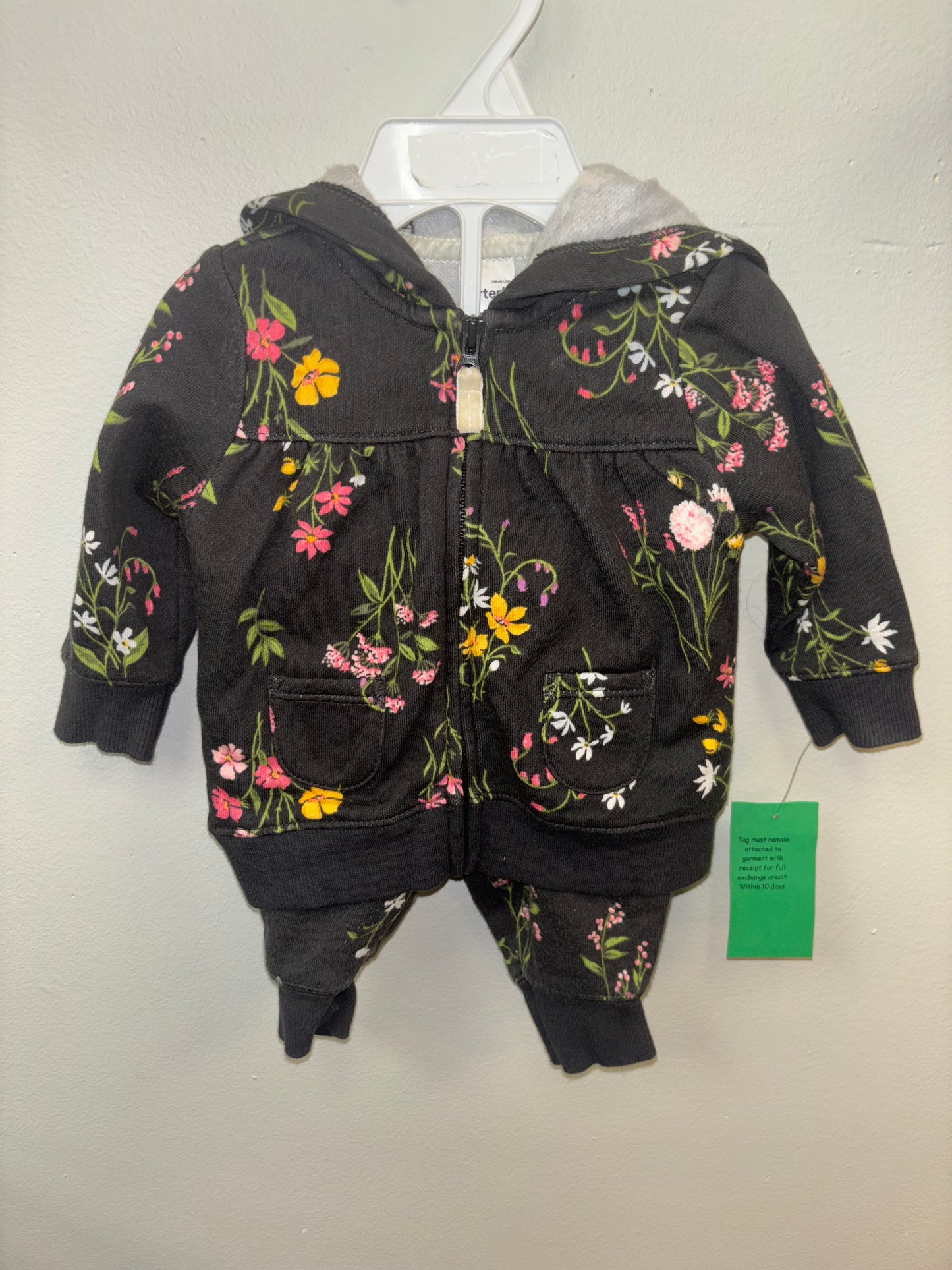 Girls Floral jacket and pants set 3M